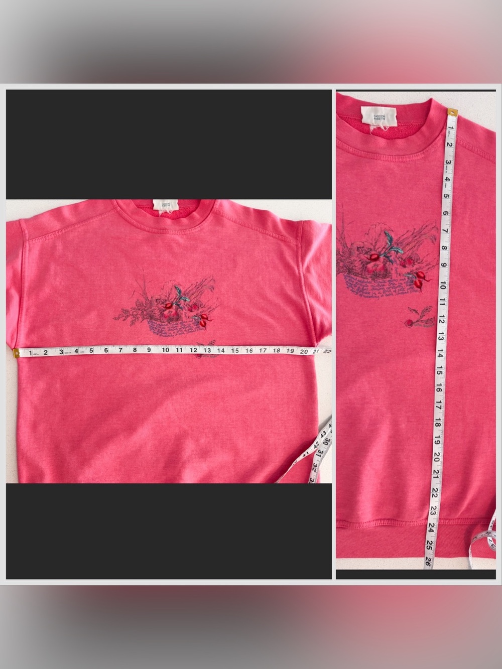 Vtg 90s Northern Reflections Veggie Soup Recipe Sweatshirt Embroidered Pink - Picture 3 of 12
